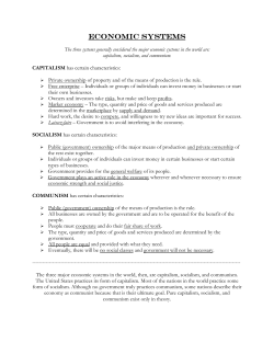 Economic Systems Exercises