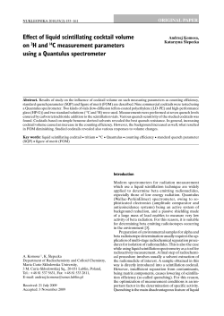 Effect of liquid scintillating cocktail volume on 3H and 14C