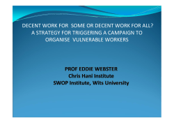 decent work for some or decent work for all? a strategy for