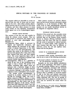SERUM ENZYMES IN THE DIAGNOSIS OF DISEASE