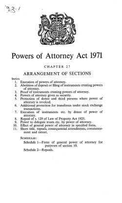 Powers of Attorney Act 1971