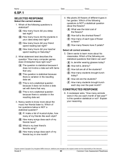 6.SP.1 - Henry County Schools