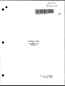 progress report on foxearth lake project