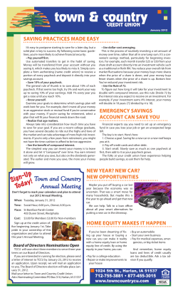 January - Town and Country Credit Union, Harlan Iowa