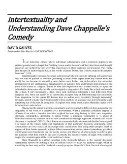 Intertextuality and Understanding Dave Chappelle`s Comedy