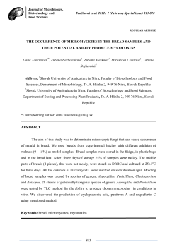 the occurrence of micromycetes in the bread samples and their