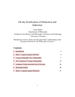 On the Justification of Deduction and Induction - Philsci