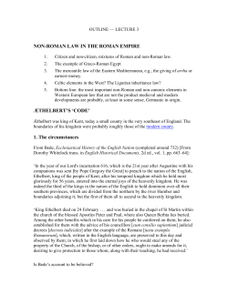 Continental Legal History: Outline &ndash; Lecture 3