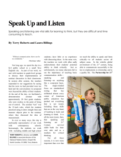 Speak Up and Listen - National Paideia Center