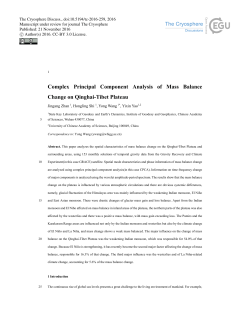 Complex Principal Component Analysis of Mass Balance Change