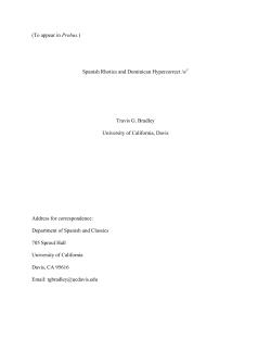 To appear in Probus. - the Department of Spanish and Portuguese!