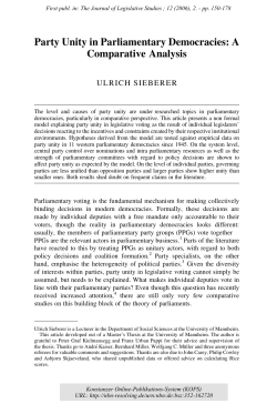 Party Unity in Parliamentary Democracies : A