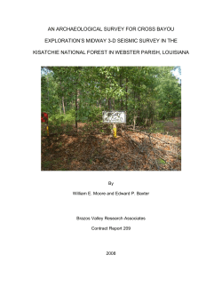 AN ARCHAEOLOGICAL SURVEY FOR CROSS BAYOU