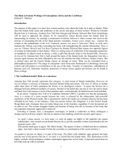 1 The Body in Female Writings of Francophone Africa and the