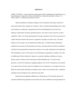 ABSTRACT JAIME, XAVIER A. Forest Understory Regeneration after