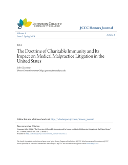 The Doctrine of Charitable Immunity and Its Impact on Medical