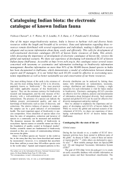 the electronic catalogue of known Indian fauna