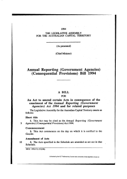 Annual Reporting (Government Agencies) (Consequential Provisions)