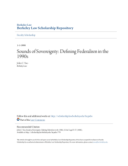 Sounds of Sovereignty: Defining Federalism in the 1990s