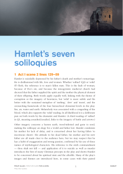 Hamlet`s seven soliloquies