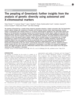 The peopling of Greenland: further insights from the