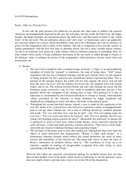 IAA FO3 Romantisme Keats &laquo; Ode on a Grecian Urn &raquo;. In this ode