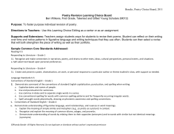 Poetry Revision Learning Choice Board - ALL-ED