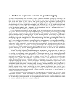 1 Production of gametes and data for genetic mapping In order to