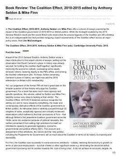 Book Review: The Coalition Effect, 2010