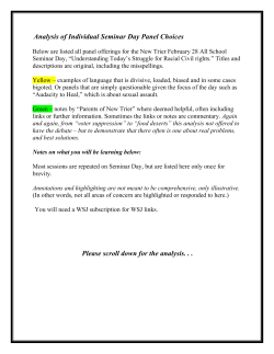 Analysis of Seminar Day Panel Choices
