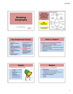 Studying Geography - Hunter College, Department of Geography