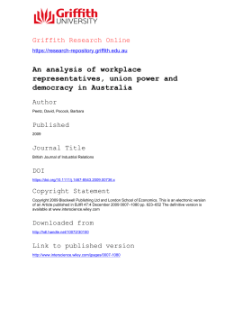 An analysis of workplace representatives, union power