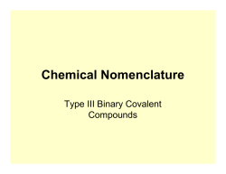Naming Type III Binary Covalent Compounds