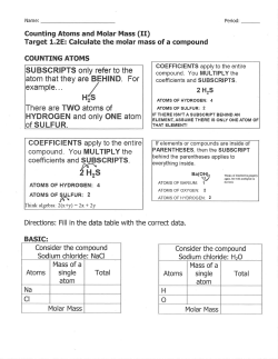 Counting Atoms and Molar Mass 2