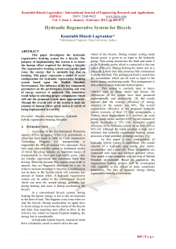 Hydraulic Regenerative System for Bicycle