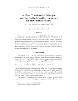 A Mass Transference Principle and the Duffin