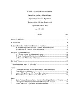 IMF Quota Distribution &mdash; Selected Issues, July 17, 2003