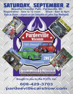 Saturday, September 2 - Pardeeville Car Show