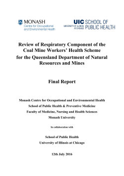Review of Respiratory Component of the Coal Mine Workers` Health