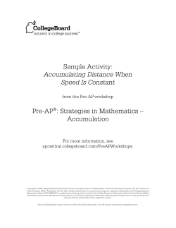 Accumulating Distance When Speed Is Constant