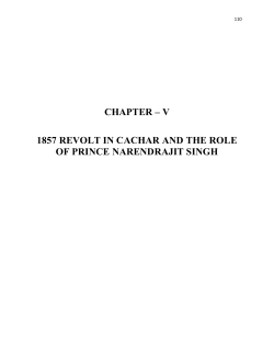 CHAPTER – V 1857 REVOLT IN CACHAR AND THE ROLE OF
