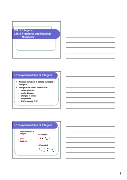 CH. 5 Integers CH. 6 Fractions and Rational Numbers 5.1