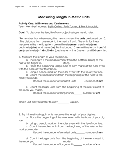 Measuring Length In Metric Units