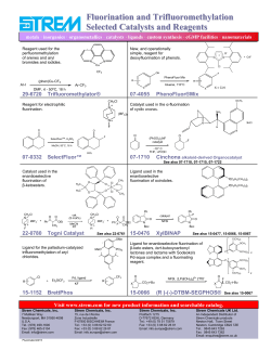 Fluorination and Trifluoromethylation Selected