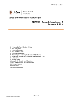 ARTS1571 Introductory Spanish B