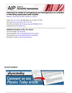 Instrument for studies of homogeneous and heterogeneous ice