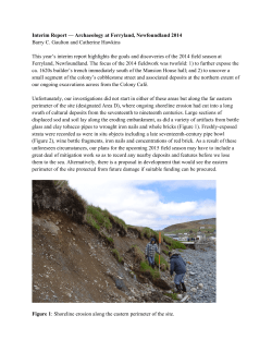 Interim Report — Archaeology at Ferryland, Newfoundland 2014