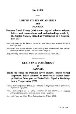 No. 21086 UNITED STATES OF AMERICA and PANAMA Panama