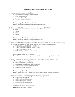 DATABASE DESIGN AND APPLICATIONS 1. Indexes - FBLA-PBL