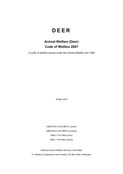 Animal Welfare (Deer) Codes of Welfare 2007